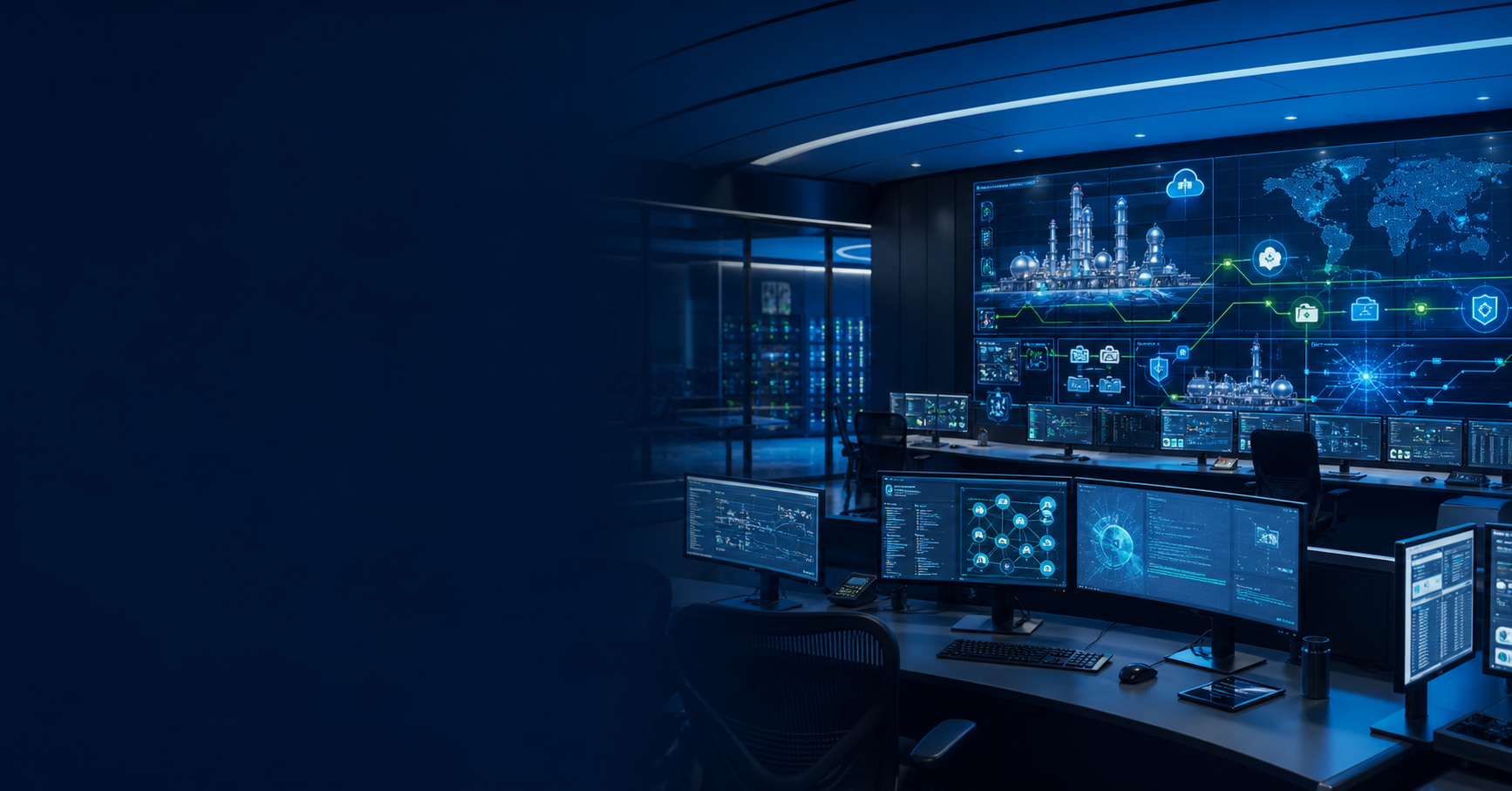 Cybersecurity operations center protecting cloud, network, and industrial systems